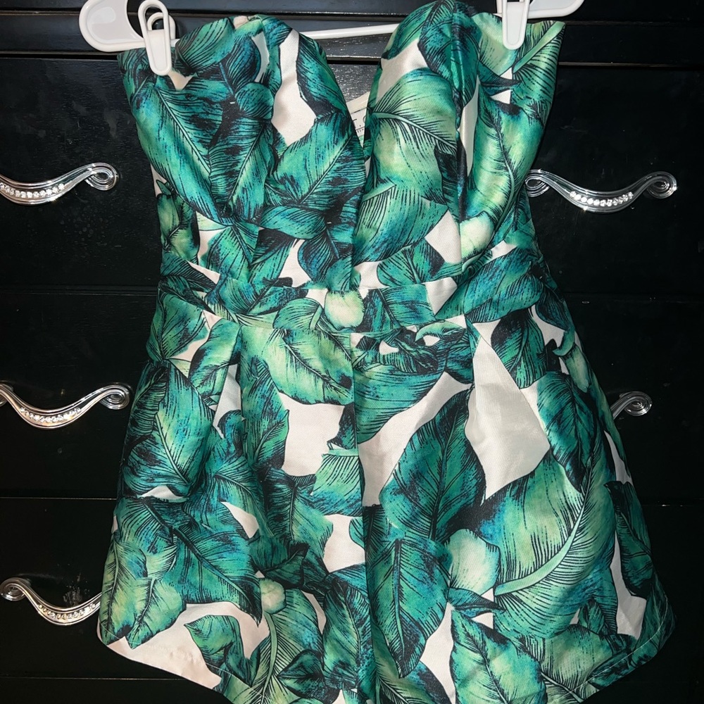 Palm Printed Romper